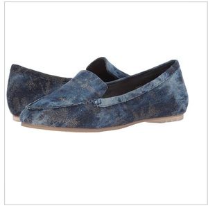 Me Too Audra Pointed Toe Flats Denim Champagne Sz 7